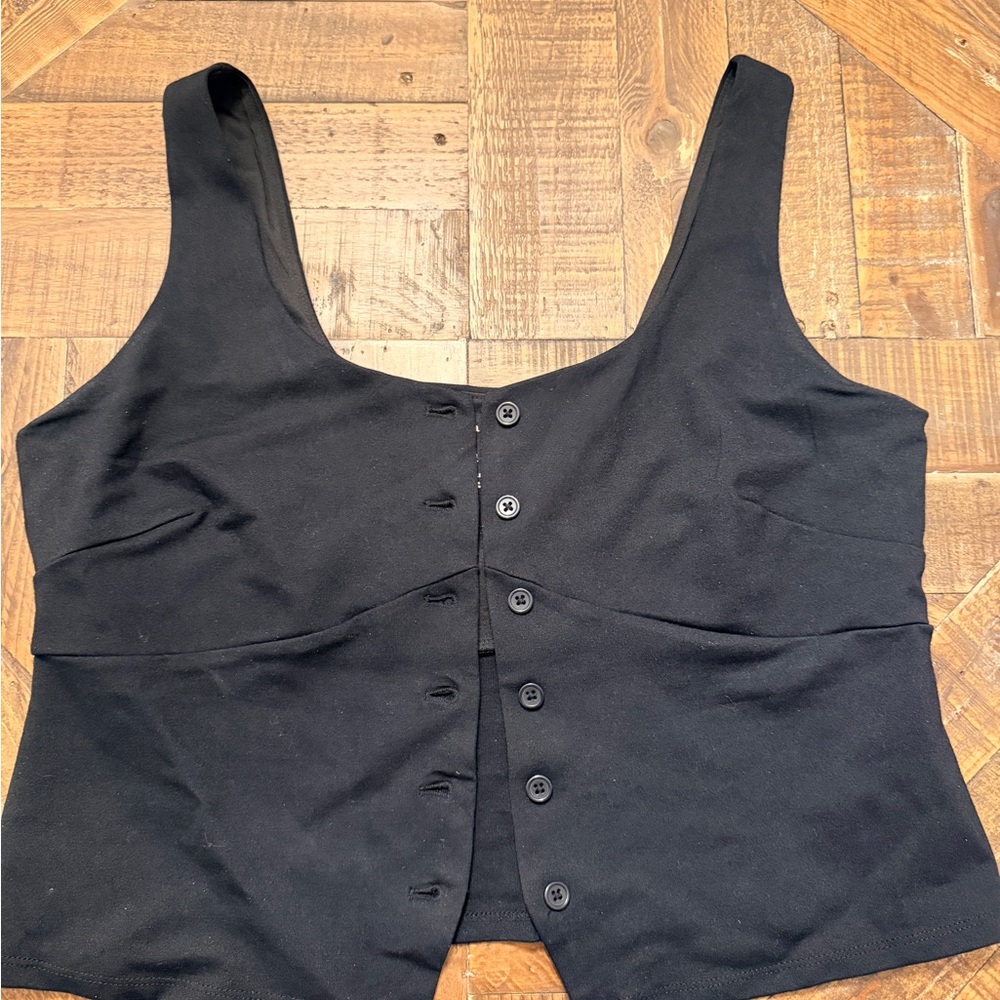 a new day Black Button-Up vest
